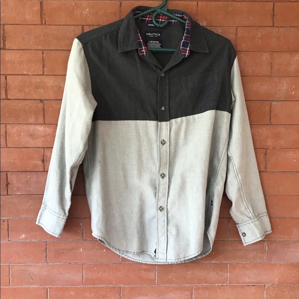 Nautica dress shirt with flannel collar